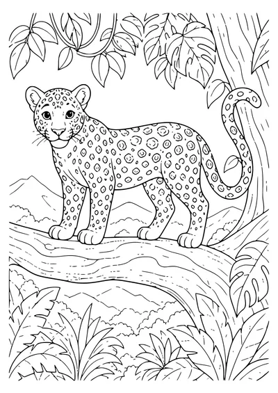 Leopard Ausmalbild zum Ausdrucken