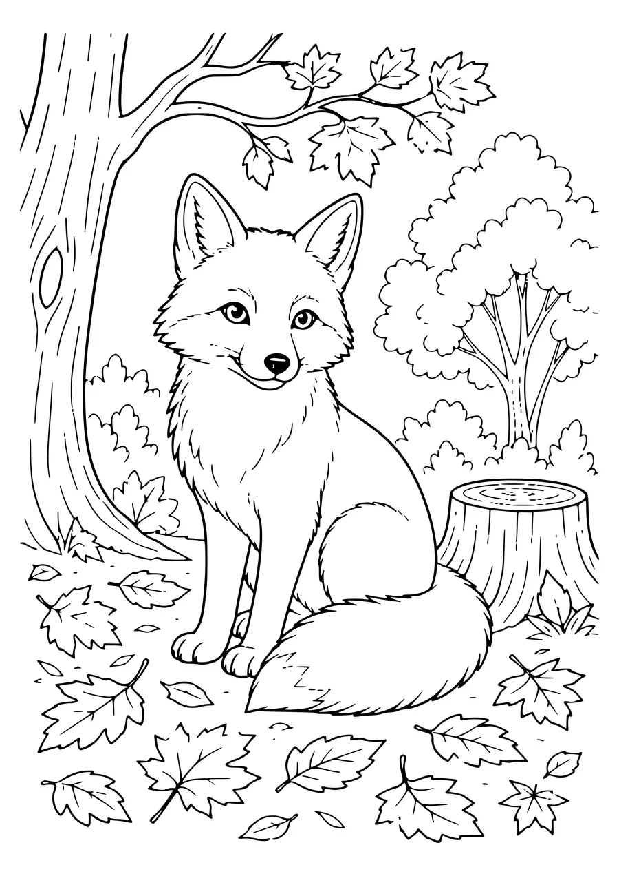 Fuchs Ausmalbild zum Ausdrucken