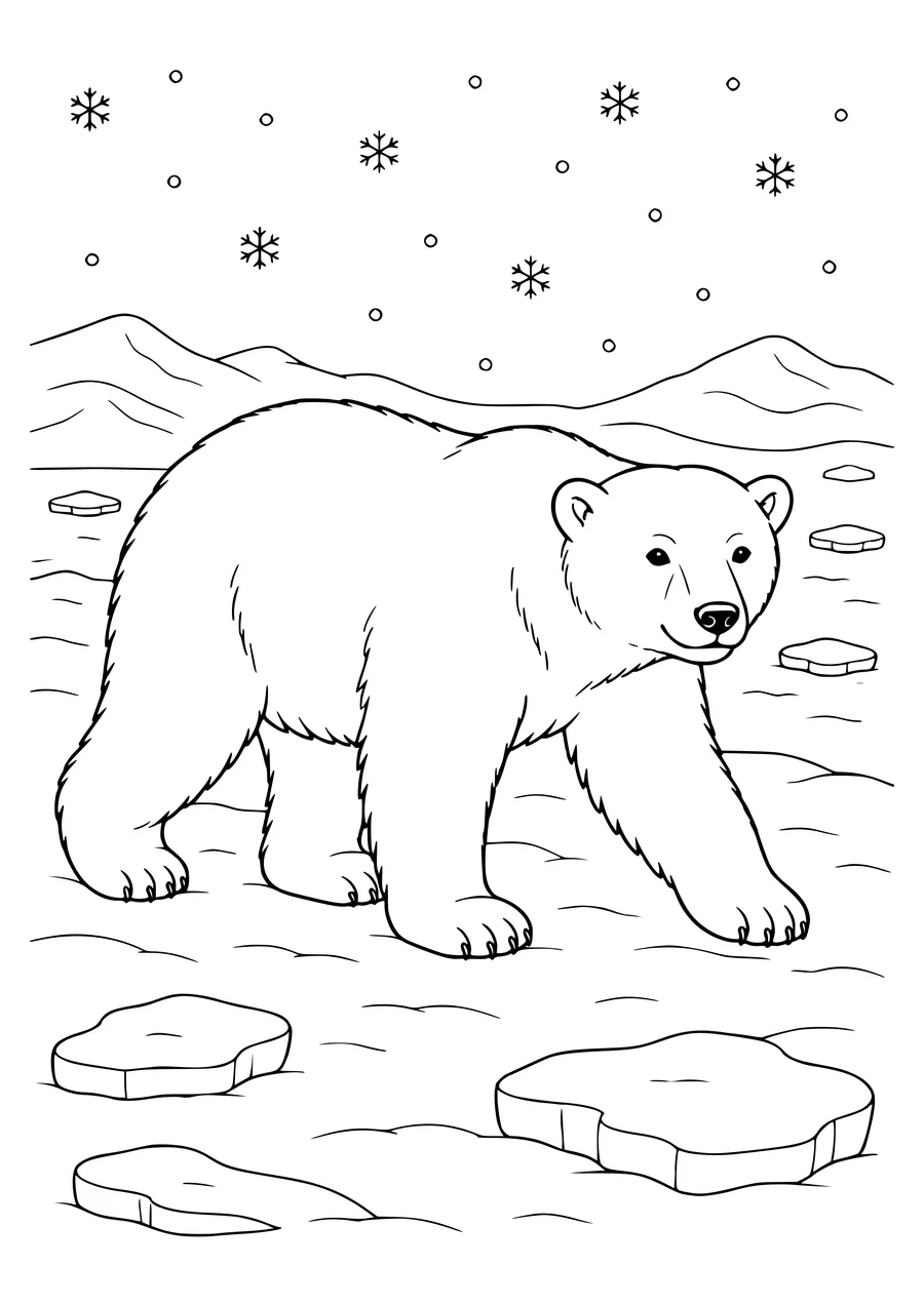 Coloriage d'ours polaire à imprimer