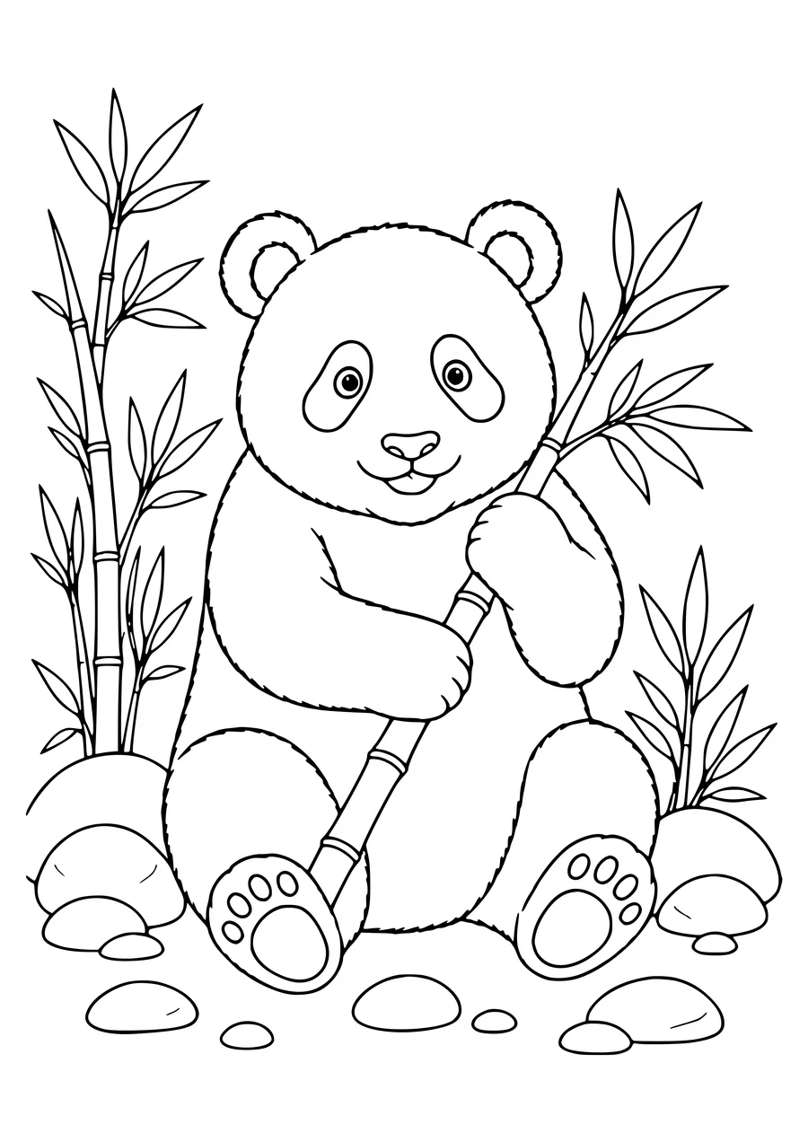 Panda Ausmalbild zum Ausdrucken