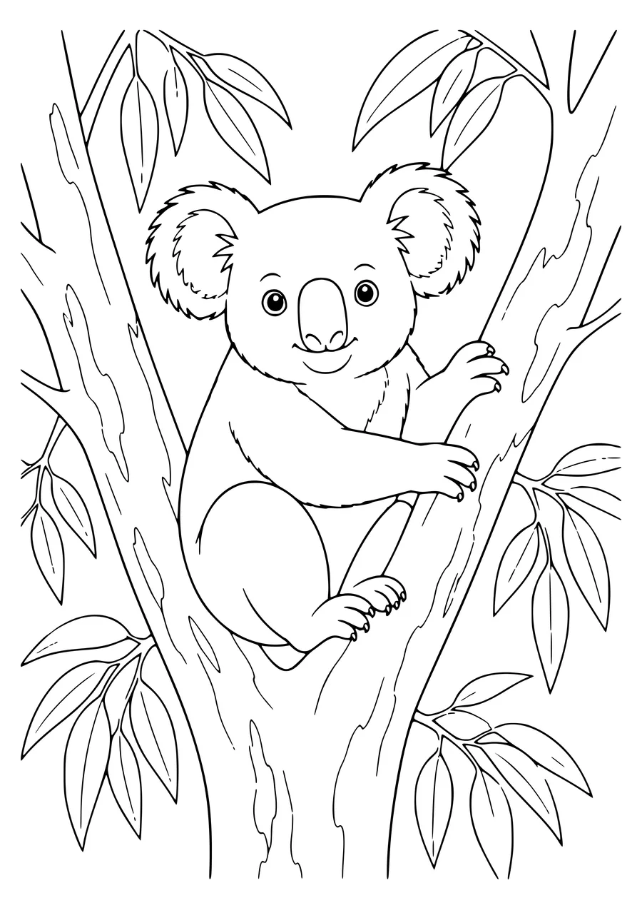 Koala coloring page to print