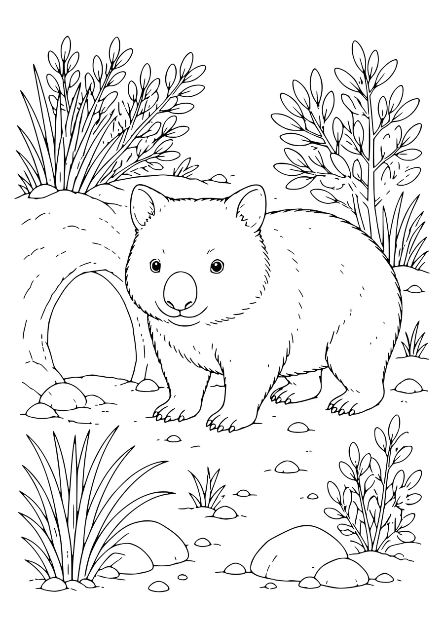 Wombat coloring page to print