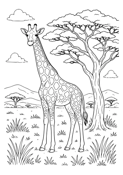 Giraffe Ausmalbild zum Ausdrucken