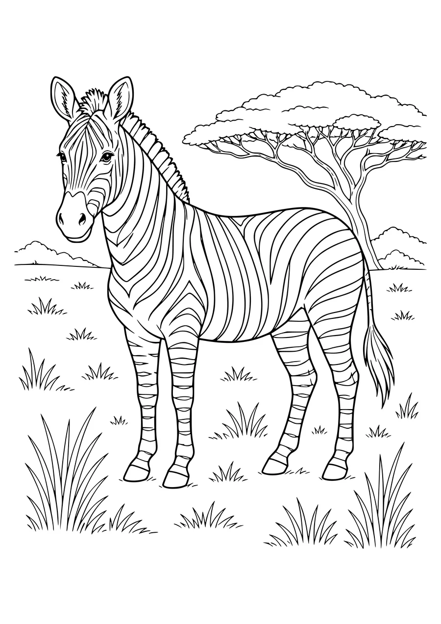 Zebra coloring page to print