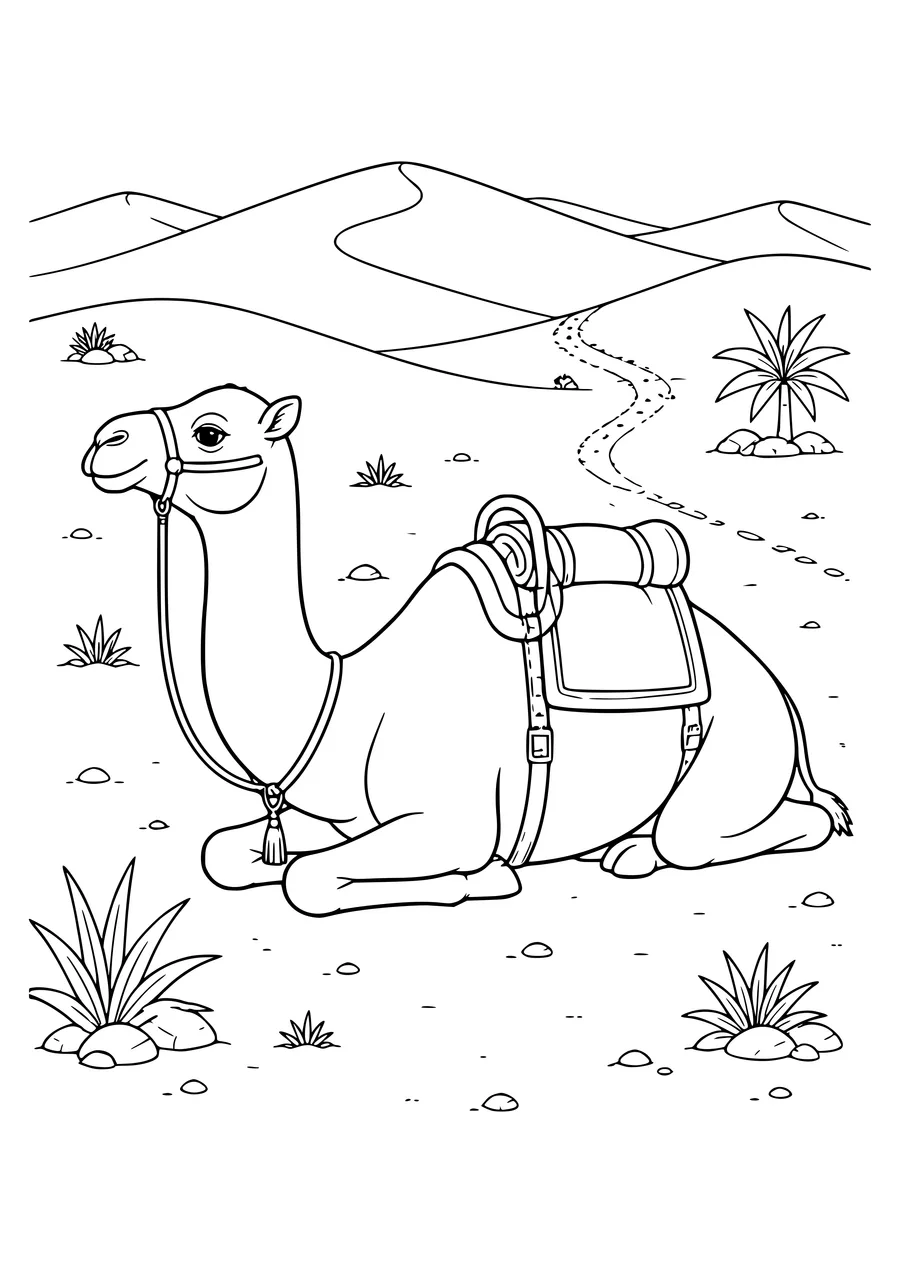 Dromedary coloring page to print
