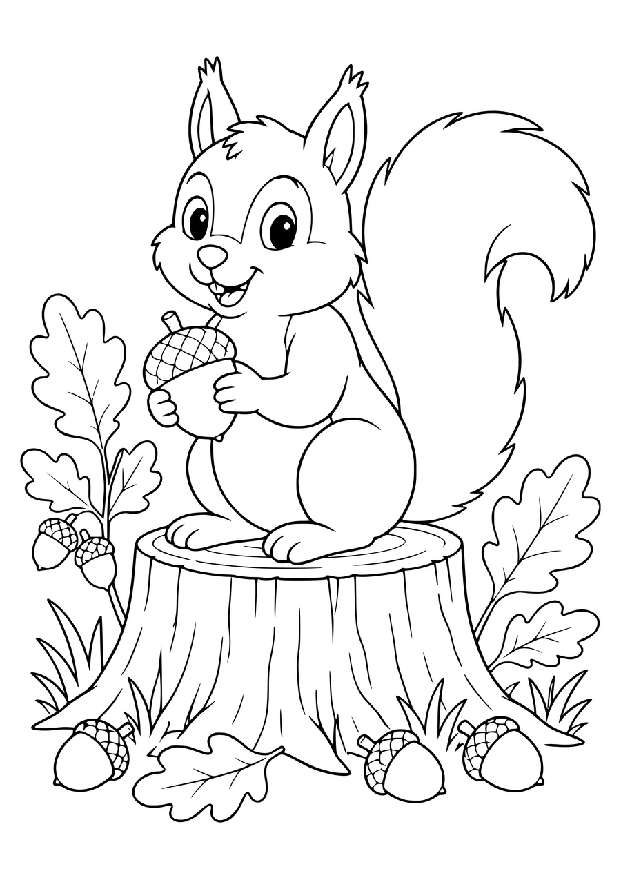 Coloriage d'écureuil à imprimer