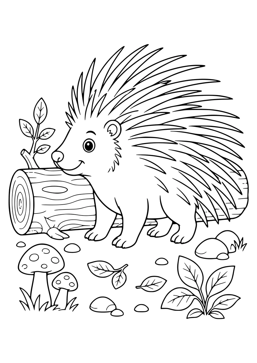 Coloriage de porc-épic à imprimer