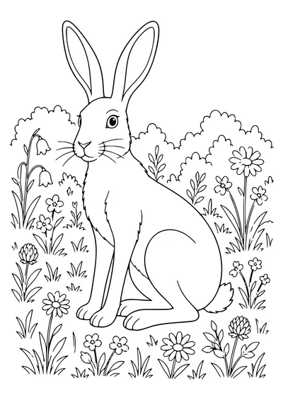Hase Ausmalbild zum Ausdrucken