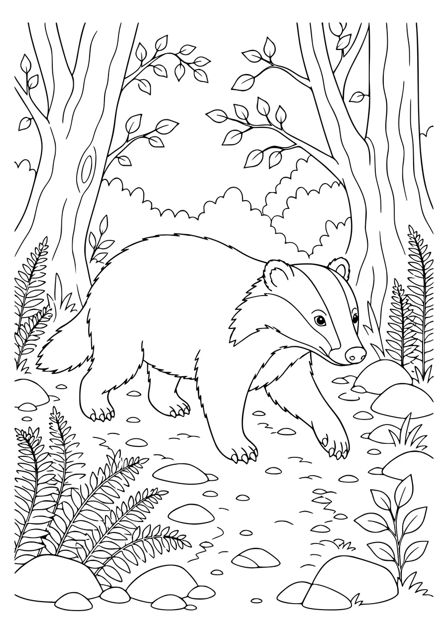Coloriage de blaireau à imprimer