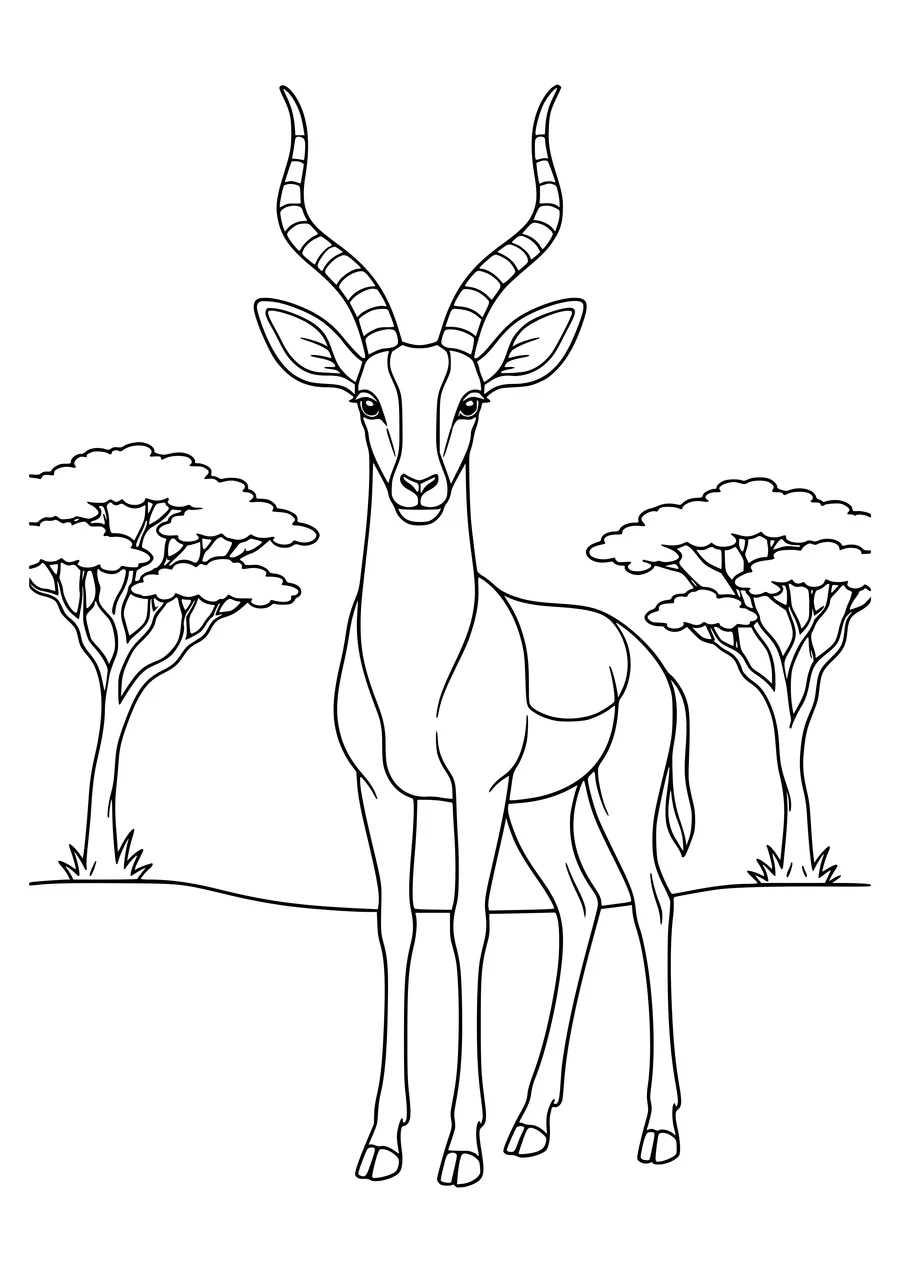 Antilope Ausmalbild kostenlos zum Ausdrucken