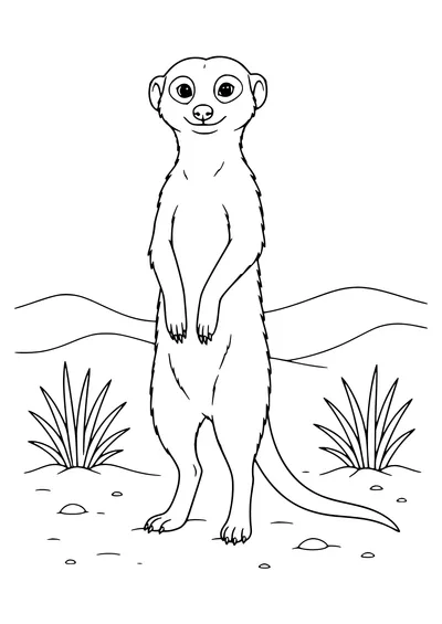 Erdmännchen Ausmalbild kostenlos zum Ausdrucken