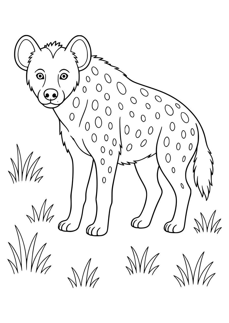 Hyena Ausmalbild kostenlos zum Ausdrucken