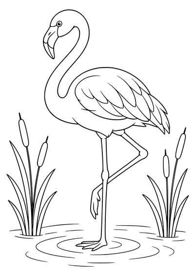 Flamingo Ausmalbild kostenlos zum Ausdrucken
