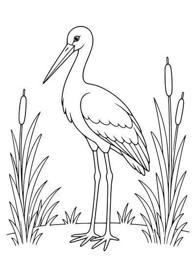 Storch Ausmalbild kostenlos zum Ausdrucken