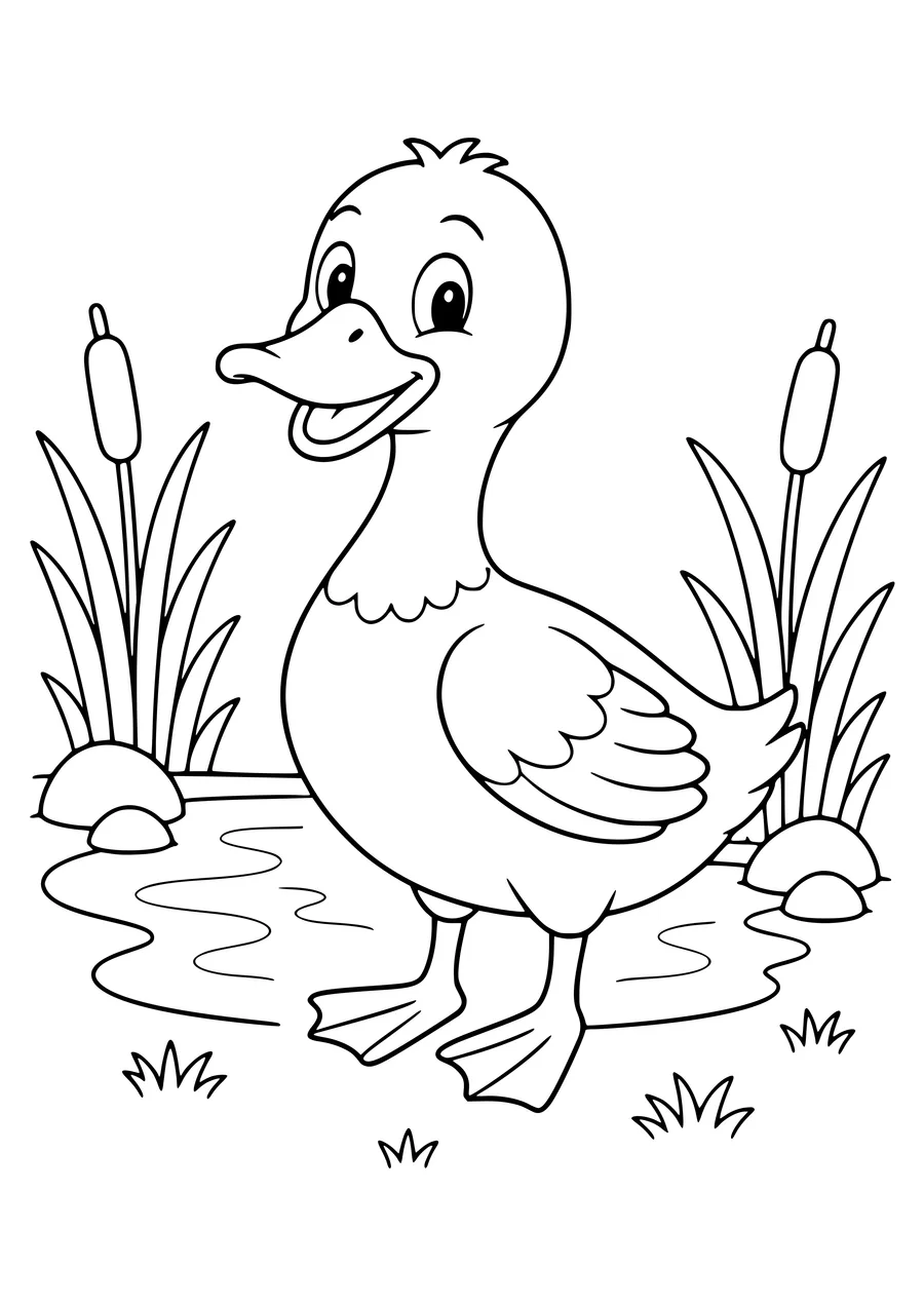 Duck coloring page to print