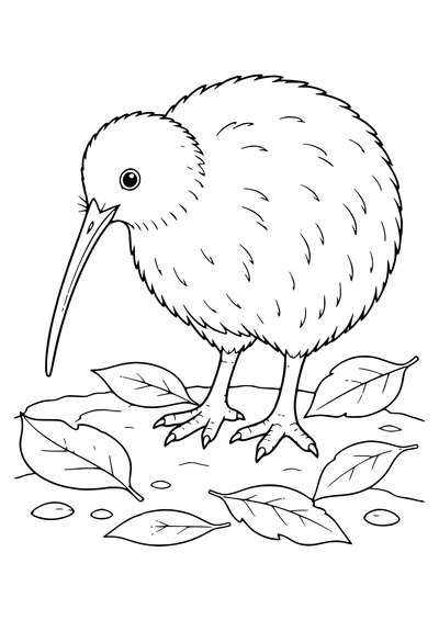 Kiwi Bird Ausmalbild kostenlos zum Ausdrucken