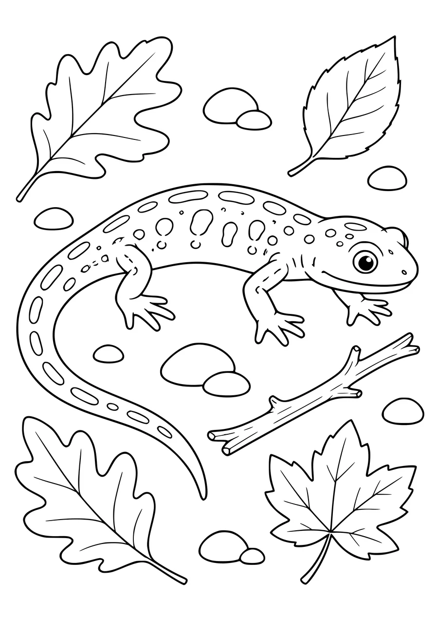 Salamander Ausmalbild kostenlos zum Ausdrucken