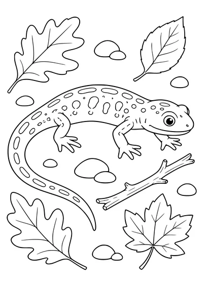 Salamander Ausmalbild kostenlos zum Ausdrucken