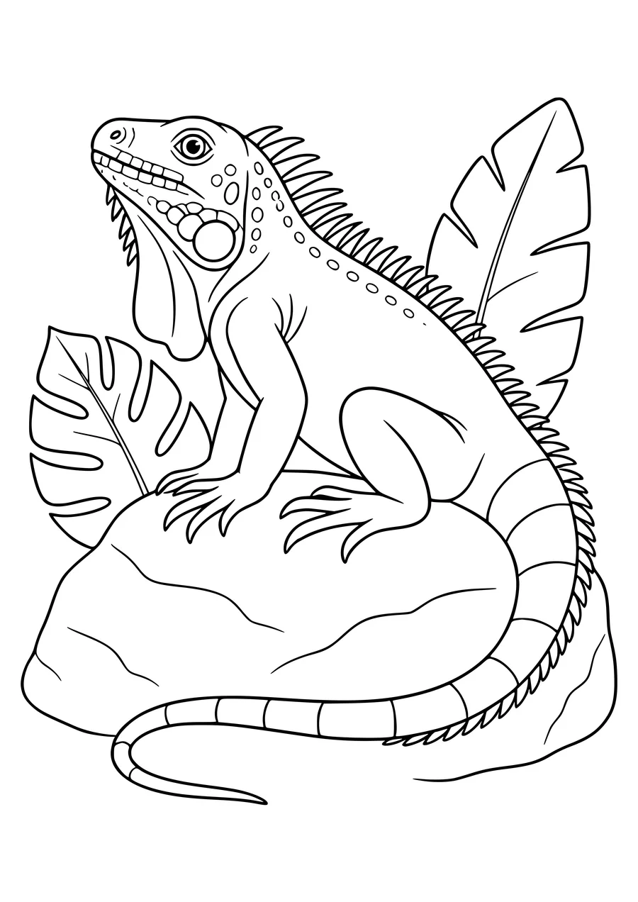 Iguana coloring page to print