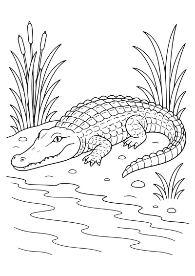 Krokodil Ausmalbild kostenlos zum Ausdrucken