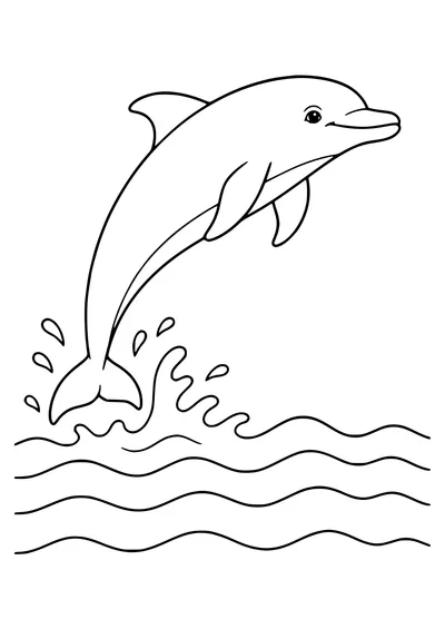 Delfin Ausmalbild kostenlos zum Ausdrucken