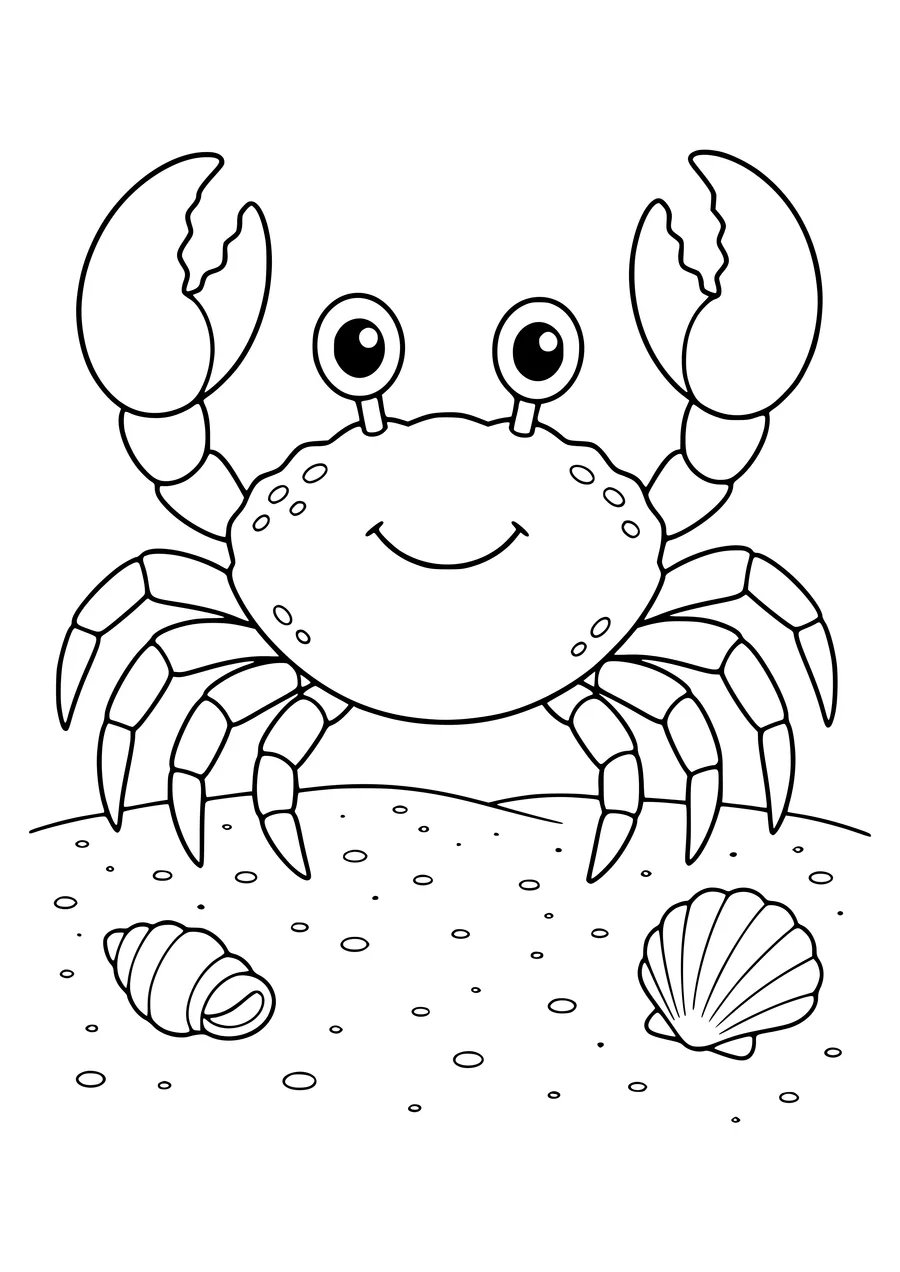 Crab coloring page to print