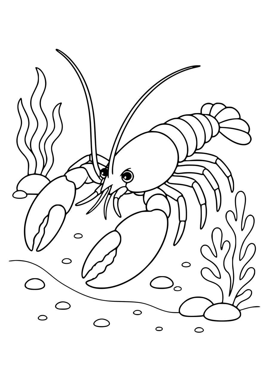 Lobster coloring page to print