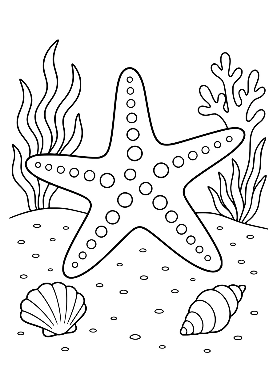 Starfish coloring page to print