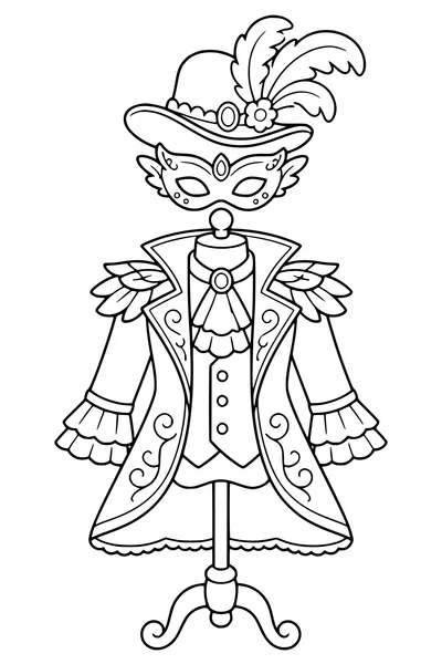 Carnival costume with hat — page de coloriage gratuite à imprimer