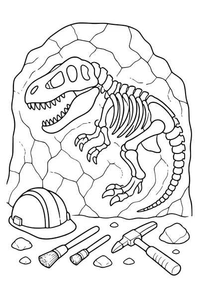 Fossil in the quarry — page de coloriage gratuite à imprimer