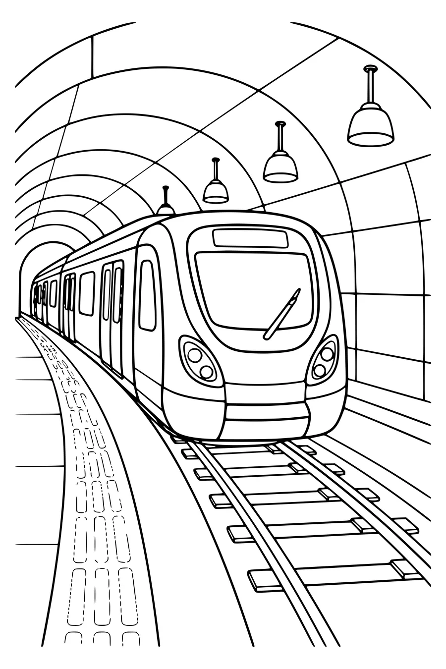 Metro in de ondergrondse kleurplaat