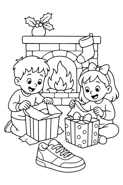Saint Nicholas gift evening — page de coloriage gratuite à imprimer