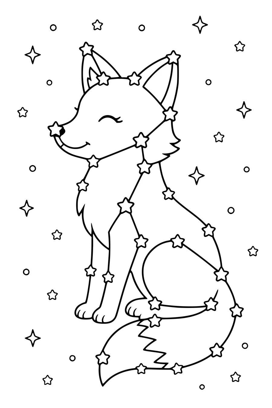Animal constellation coloring page