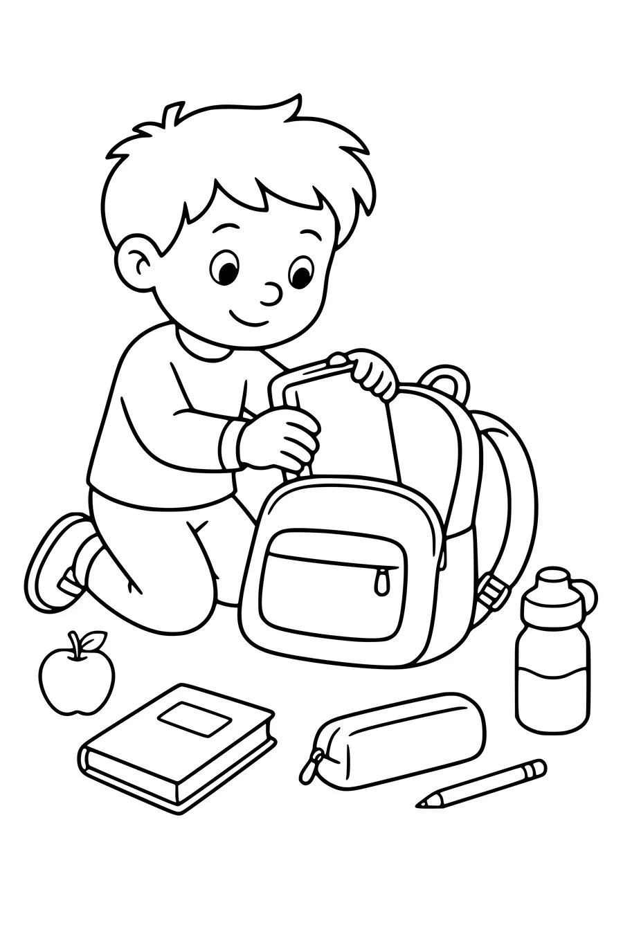 Coloring page of school bag 1