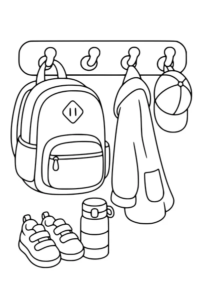 Coloring page of school bag 3