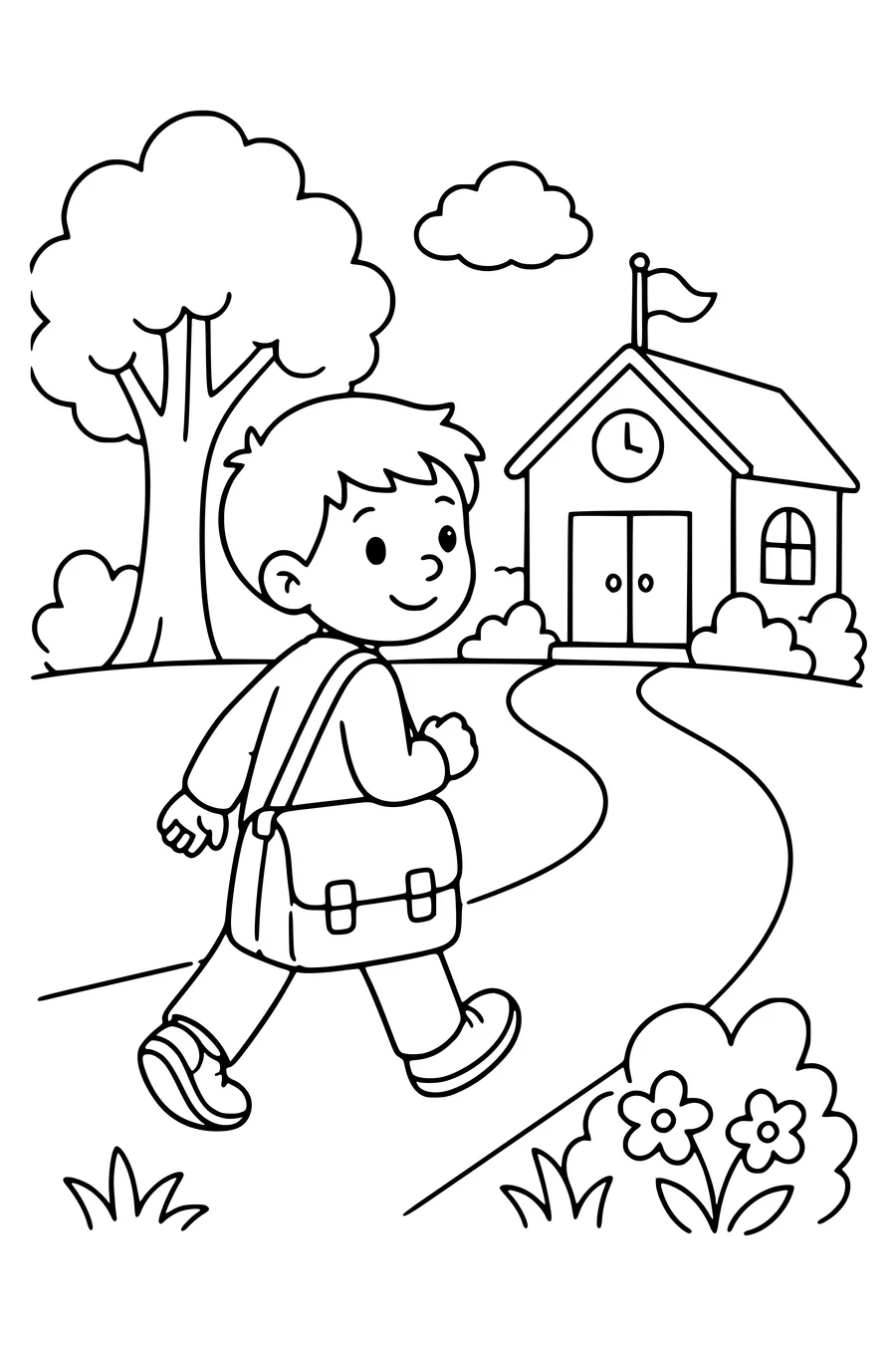 Coloring page of school bag 4