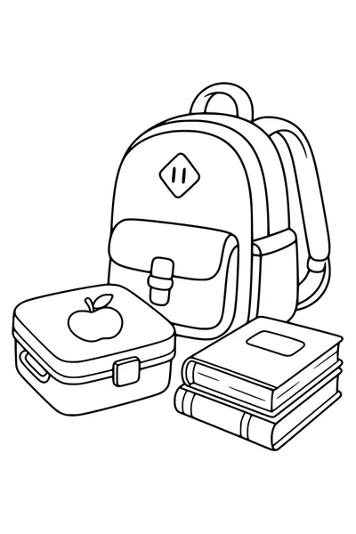 Coloring page of school bag 5