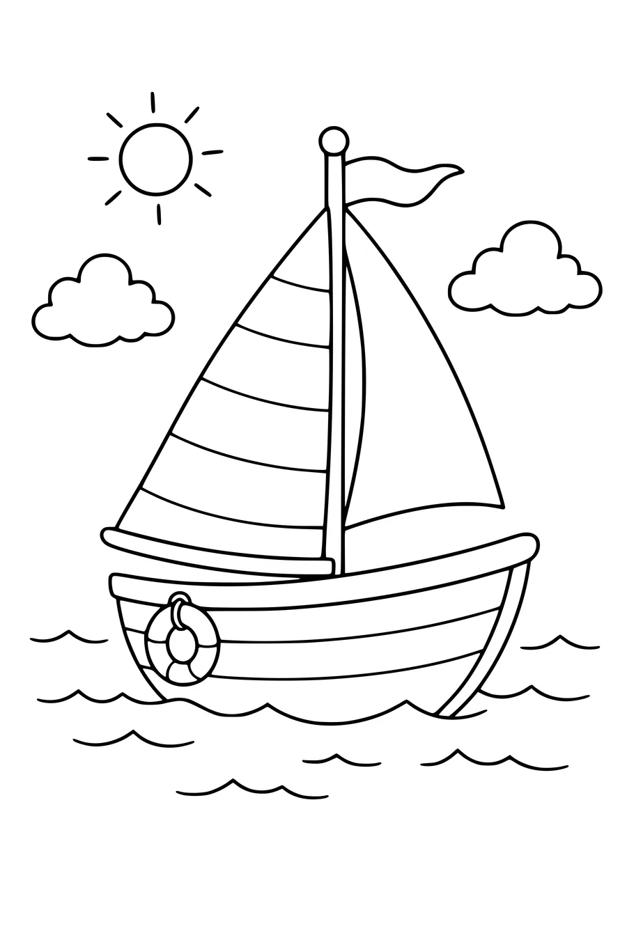 Coloring page of boat 1