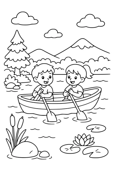 Coloring page of boat 2
