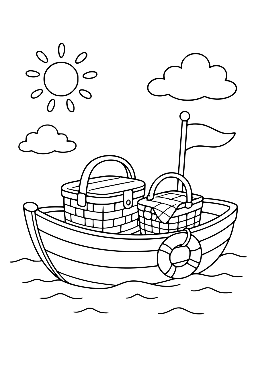Coloring page of boat 4