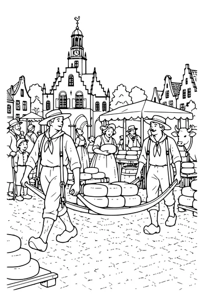 Coloriage : Les porteurs de fromage.
