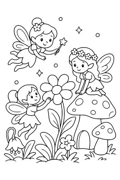 Coloring page of fairies 1