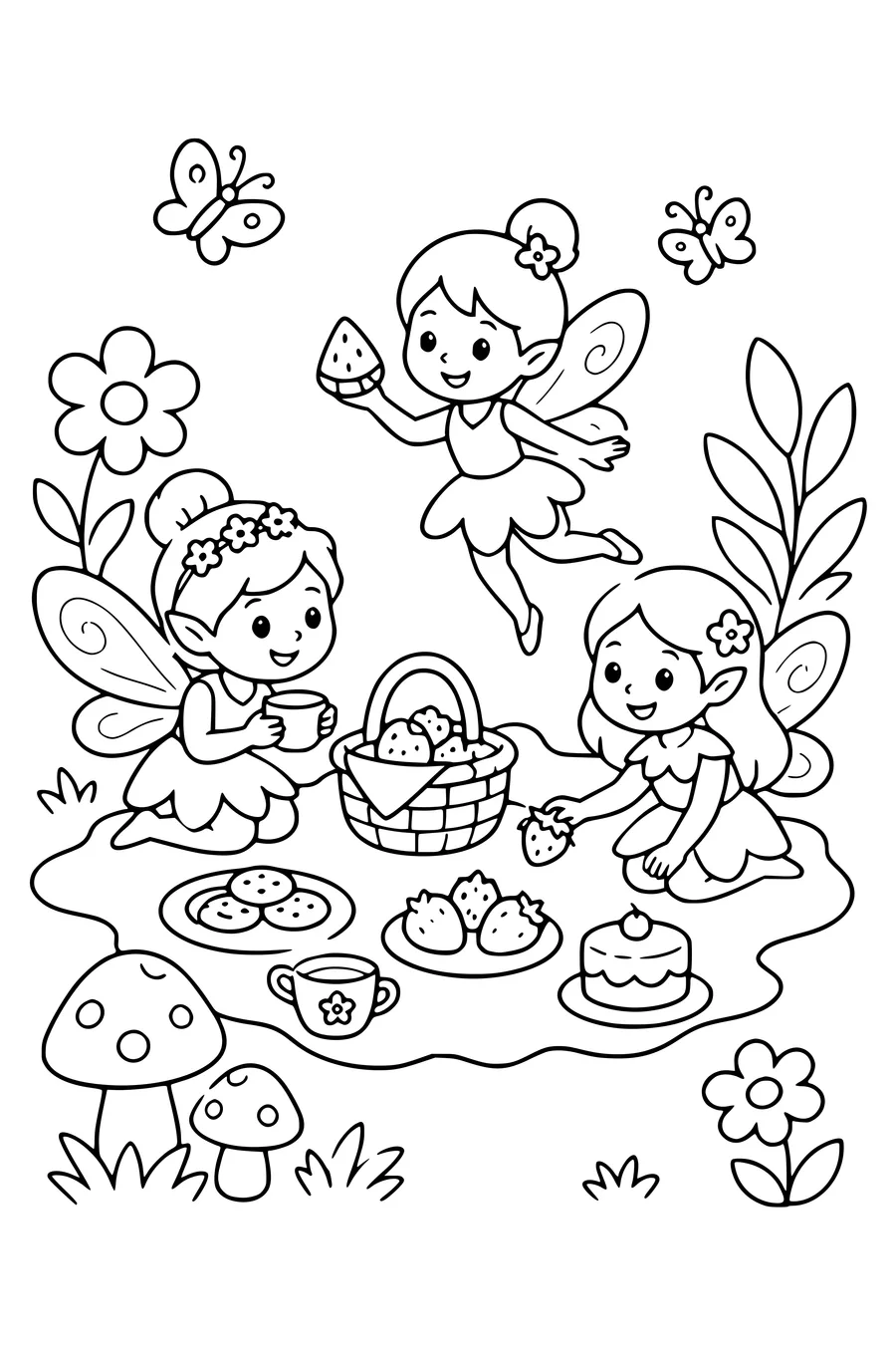 Coloring page of fairies 4