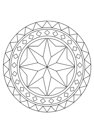 Eight-point star pattern coloring page — page de coloriage gratuite à imprimer
