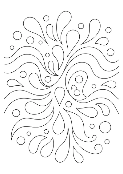 Waves and drops coloring page — page de coloriage gratuite à imprimer