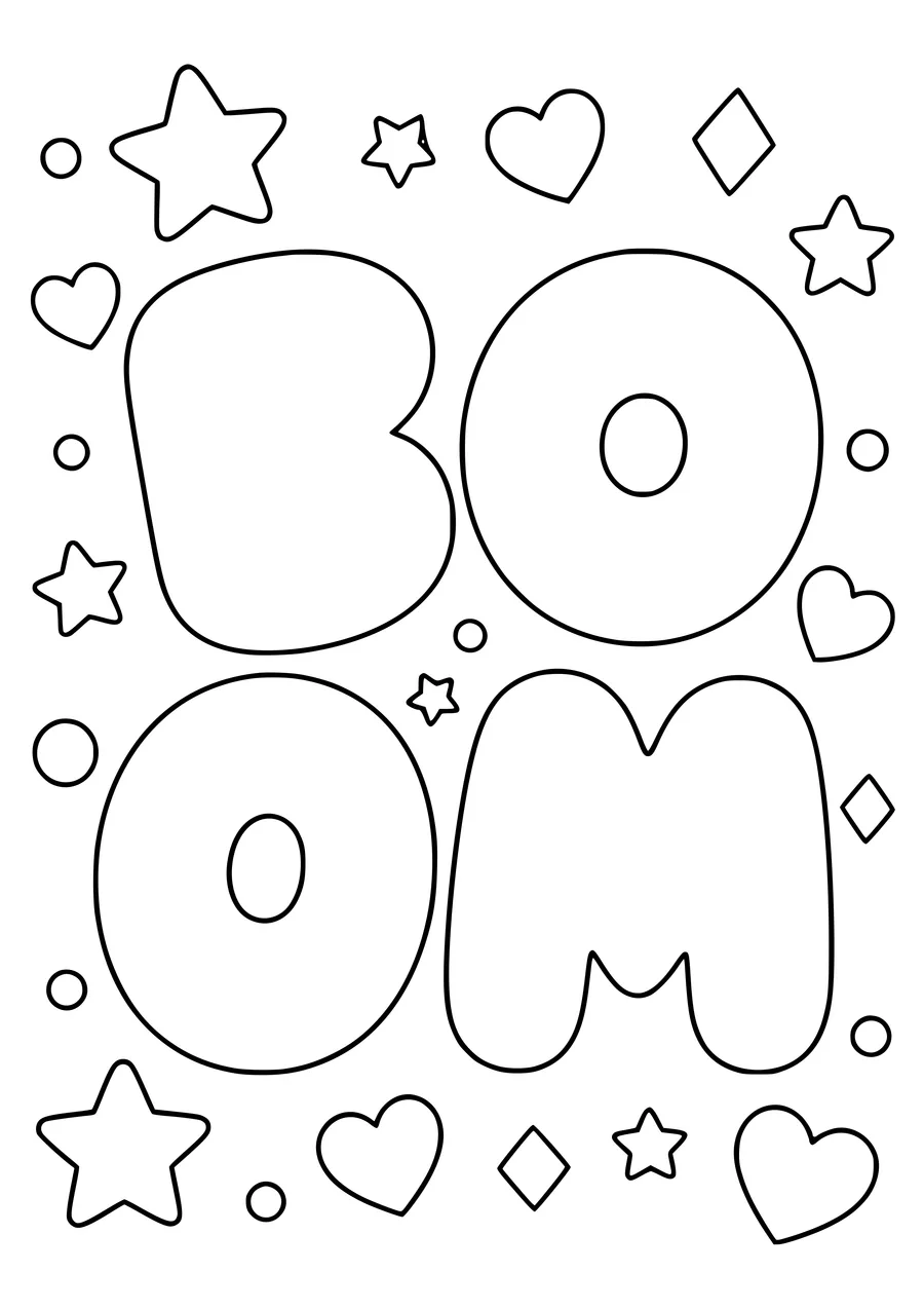 Name letters in bubbles coloring page — page de coloriage gratuite à imprimer
