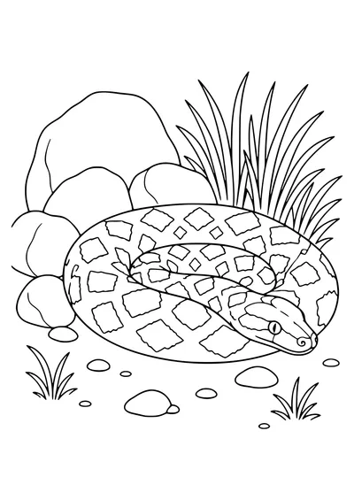 Diamond python in the outback coloring page — kostenloses Ausmalbild zum Ausdrucken