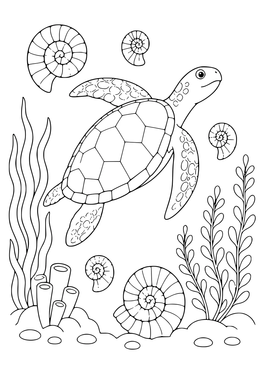Prehistoric sea turtle coloring page — page de coloriage gratuite à imprimer