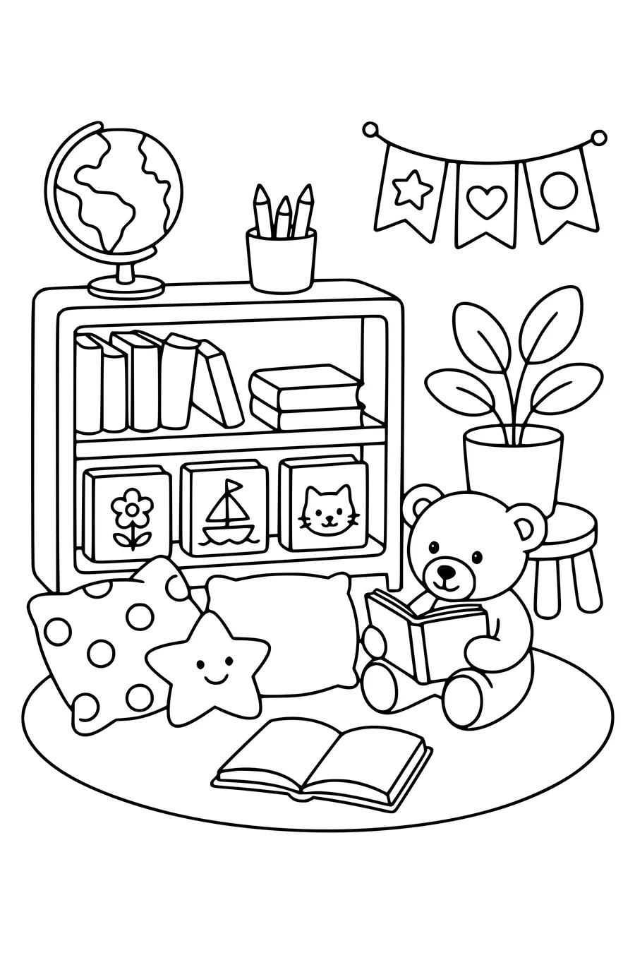 Coloring page of classroom 2