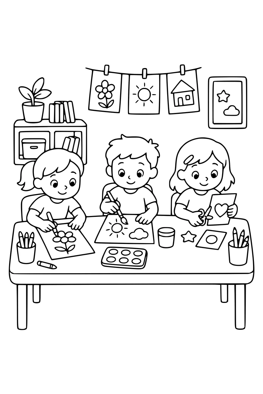 Coloring page of classroom 4